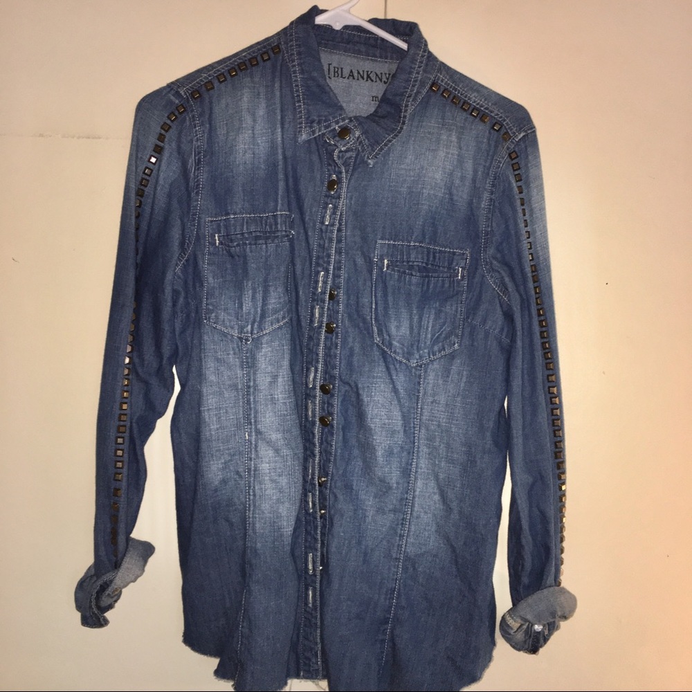 Blank nyc copper studded denim jacket size M